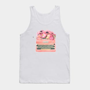 Typewriter with Flowers Tank Top